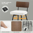 Lot de 2/3/4 tabourets de bar/comptoir pivotants rembourrés en similicuir