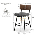 Lot de 2/3/4 tabourets de bar/comptoir pivotants rembourrés en similicuir