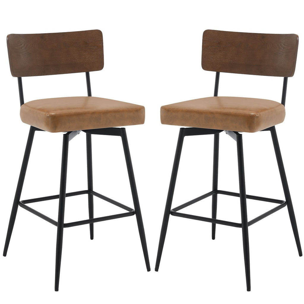 Lot de 2/3/4 tabourets de bar/comptoir pivotants rembourrés en similicuir