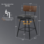 Lot de 2/3/4 tabourets de bar/comptoir pivotants rembourrés en similicuir
