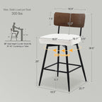 Lot de 2/3/4 tabourets de bar/comptoir pivotants rembourrés en similicuir