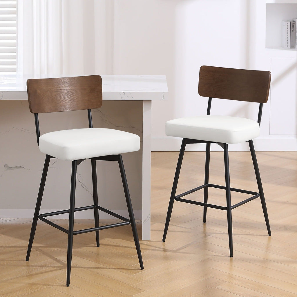 Lot de 2/3/4 tabourets de bar/comptoir pivotants rembourrés en similicuir