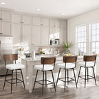 Lot de 2/3/4 tabourets de bar/comptoir pivotants rembourrés en similicuir