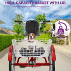 Tricycle bleu pour adulte à 3 roues avec paniers amovibles