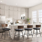 Lot de 2/3/4 tabourets de bar/comptoir pivotants rembourrés en similicuir