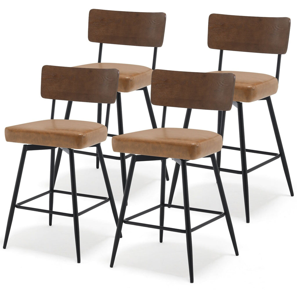 Lot de 2/3/4 tabourets de bar/comptoir pivotants rembourrés en similicuir