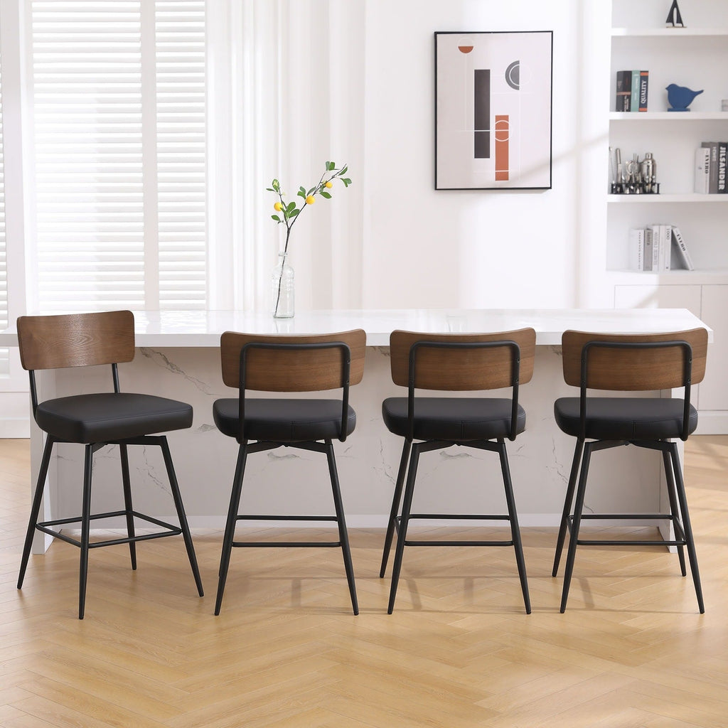 Lot de 2/3/4 tabourets de bar/comptoir pivotants rembourrés en similicuir