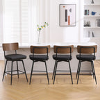 Lot de 2/3/4 tabourets de bar/comptoir pivotants rembourrés en similicuir