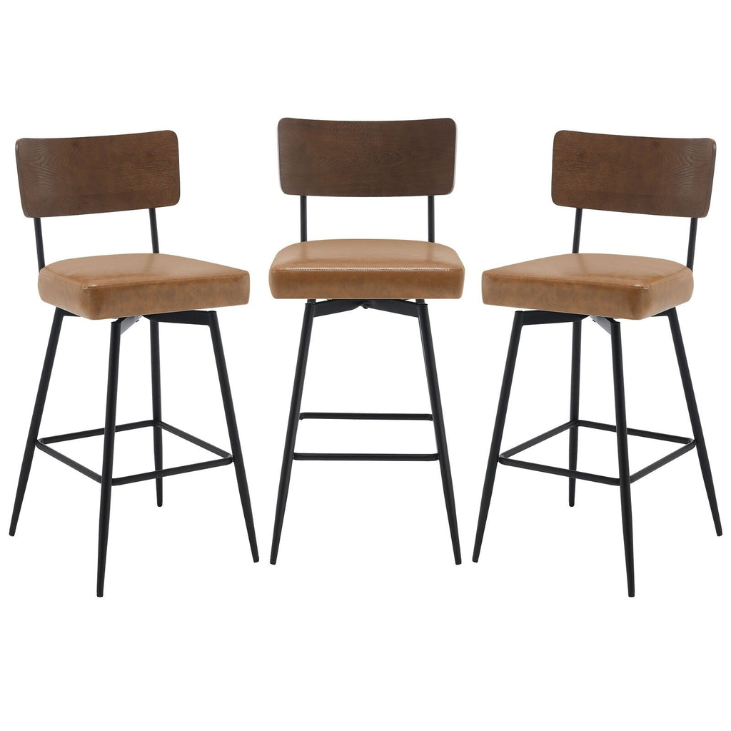 Lot de 2/3/4 tabourets de bar/comptoir pivotants rembourrés en similicuir