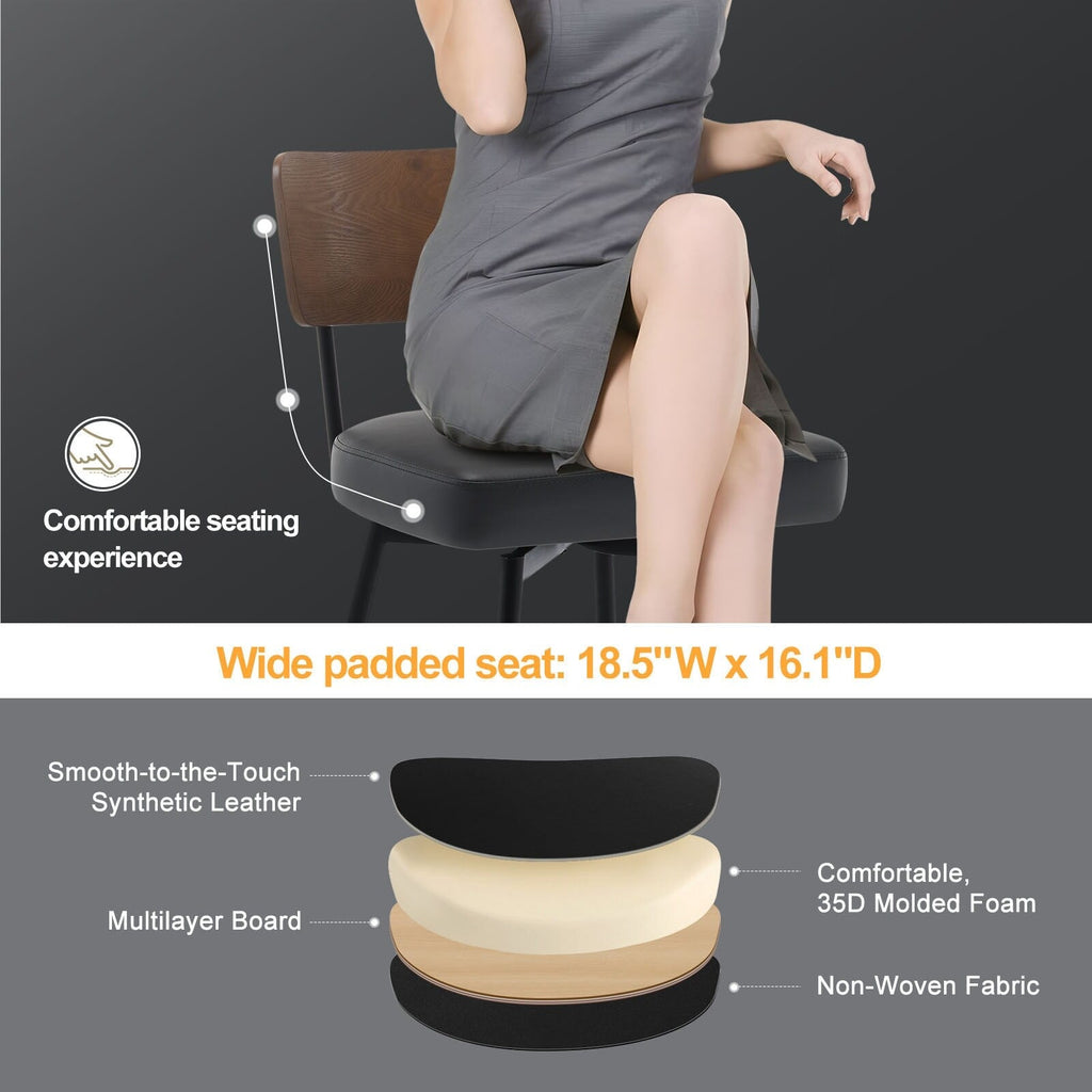 Lot de 2/3/4 tabourets de bar/comptoir pivotants rembourrés en similicuir