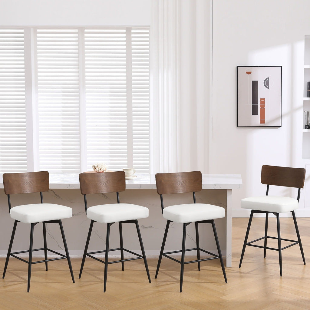 Lot de 2/3/4 tabourets de bar/comptoir pivotants rembourrés en similicuir