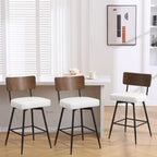 Lot de 2/3/4 tabourets de bar/comptoir pivotants rembourrés en similicuir