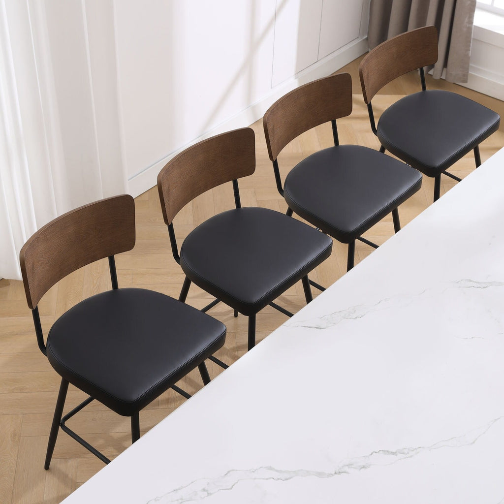 Lot de 2/3/4 tabourets de bar/comptoir pivotants rembourrés en similicuir