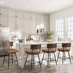 Lot de 2/3/4 tabourets de bar/comptoir pivotants rembourrés en similicuir