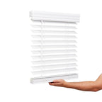 Store vénitien sans cordon en imitation bois - Blanc éclatant