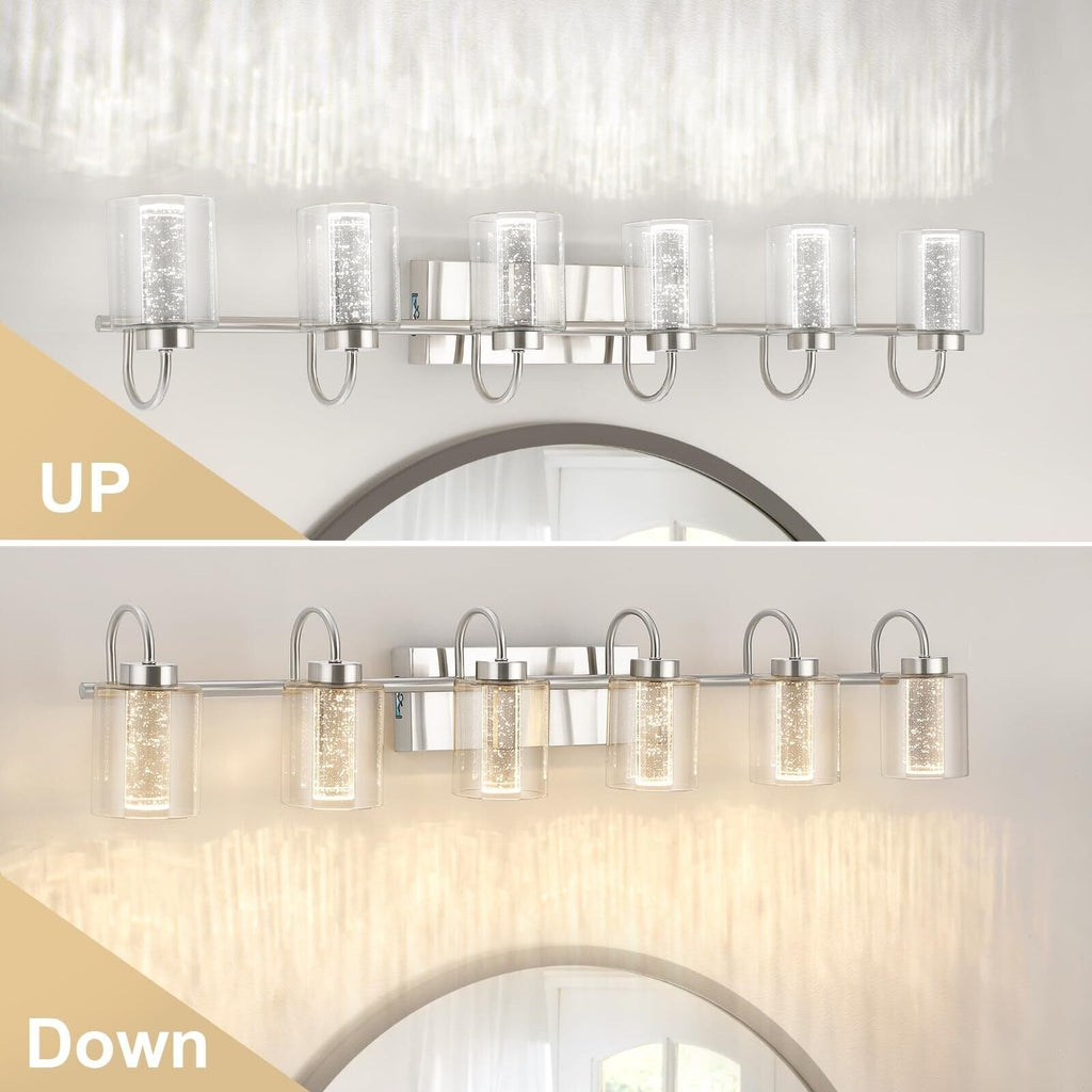 Luminaires de salle de bain en nickel brossé à 3/4/5/6 lumières