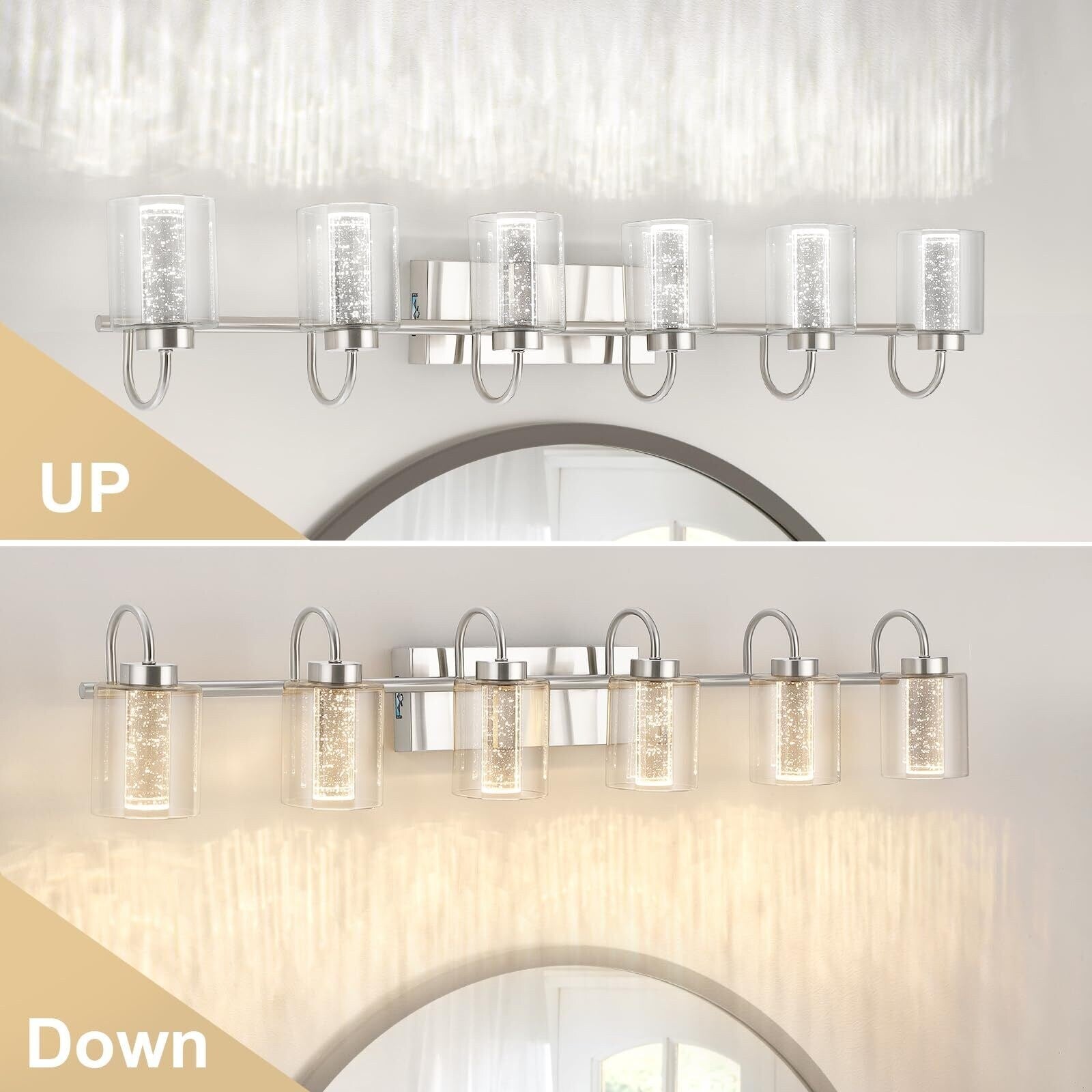 Luminaires de salle de bain en nickel brossé à 3/4/5/6 lumières