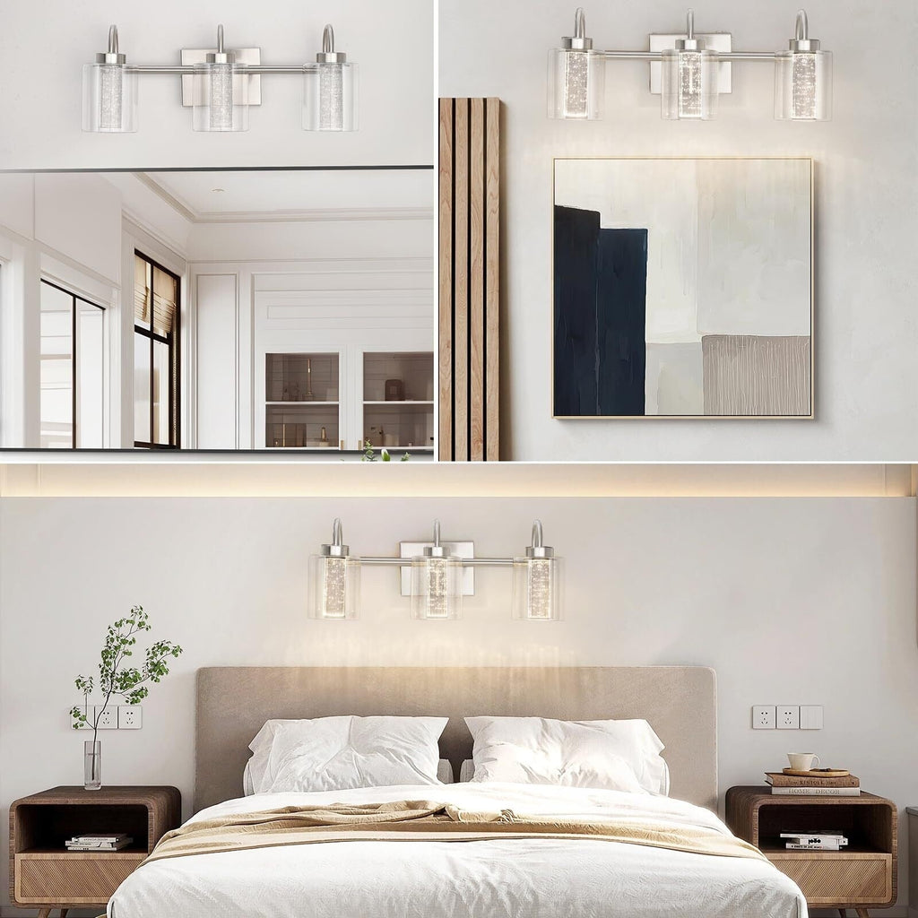 Luminaires de salle de bain en nickel brossé à 3/4/5/6 lumières