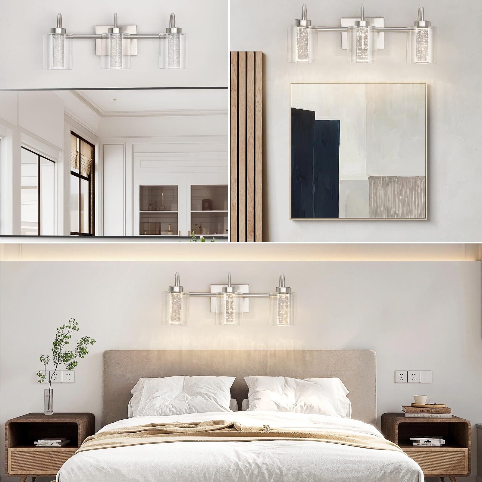 Luminaires de salle de bain en nickel brossé à 3/4/5/6 lumières