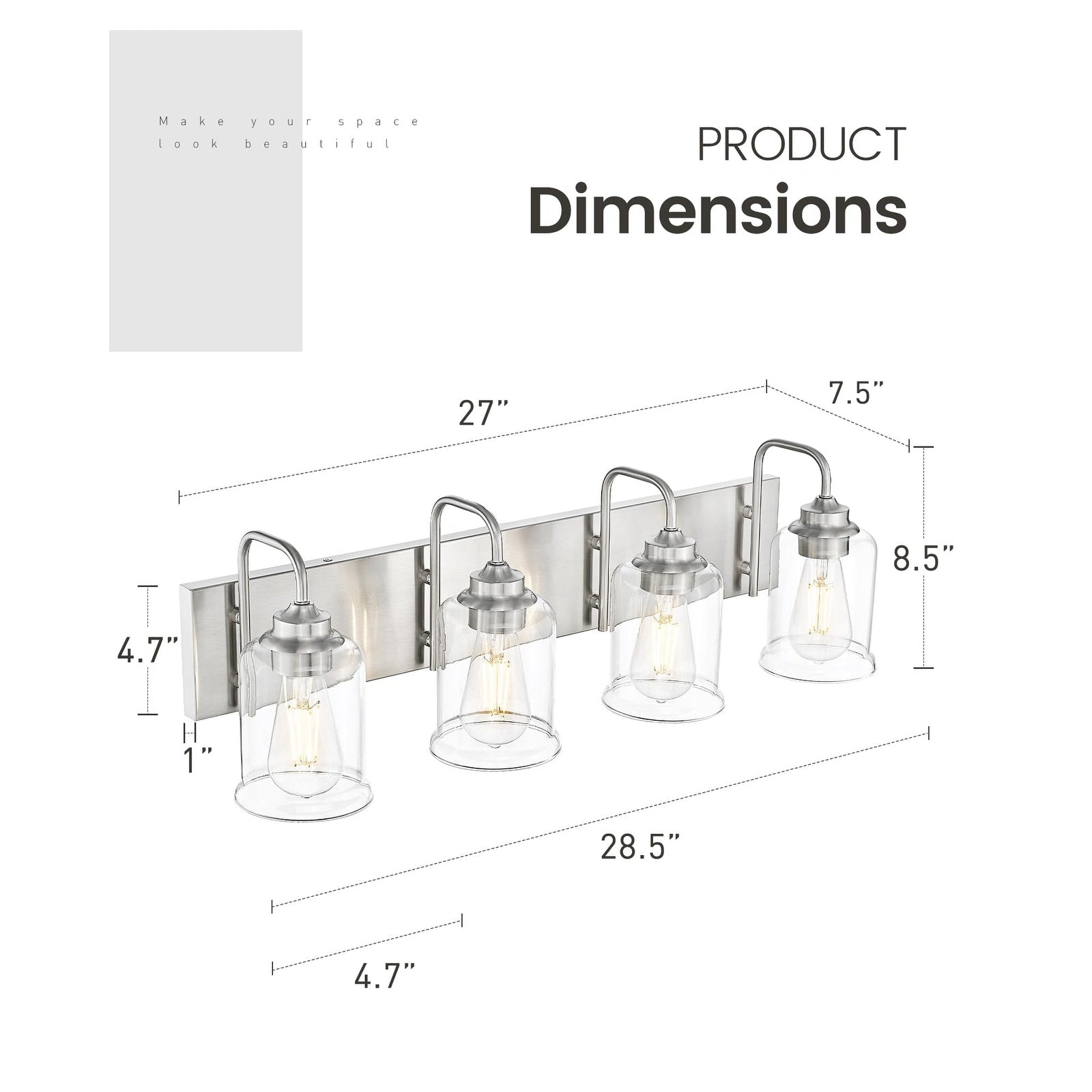Appliques murales modernes à 3/4/5/6 lumières au-dessus du miroir pour salle de bain