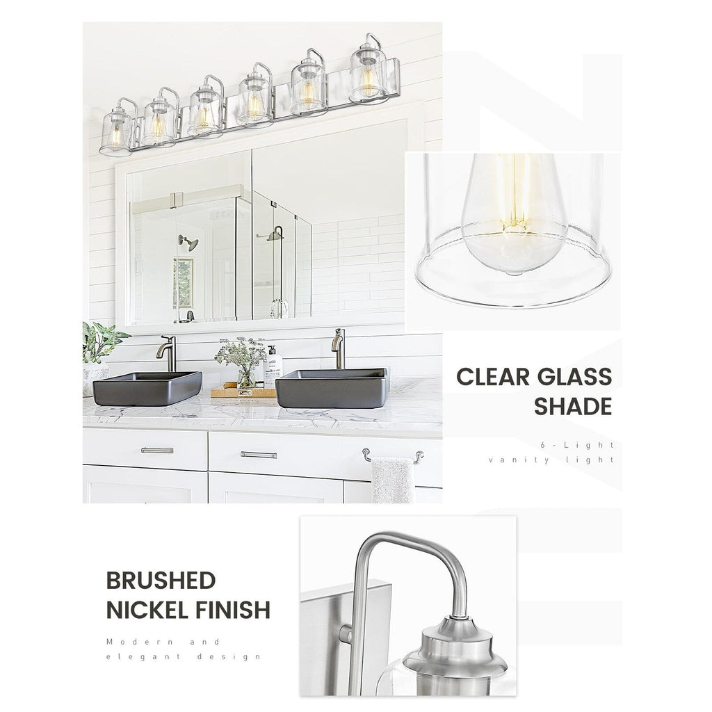 Appliques murales modernes à 3/4/5/6 lumières au-dessus du miroir pour salle de bain