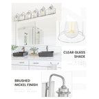 Appliques murales modernes à 3/4/5/6 lumières au-dessus du miroir pour salle de bain