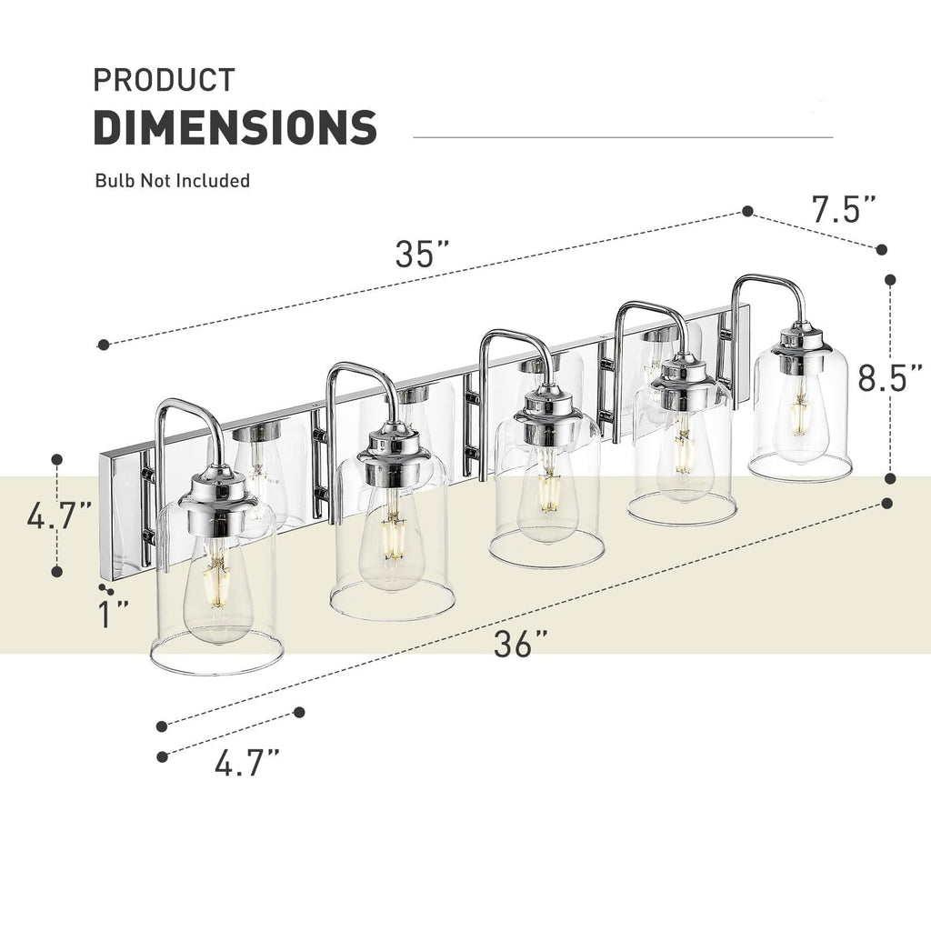 Appliques murales modernes à 3/4/5/6 lumières au-dessus du miroir pour salle de bain