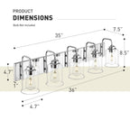 Appliques murales modernes à 3/4/5/6 lumières au-dessus du miroir pour salle de bain