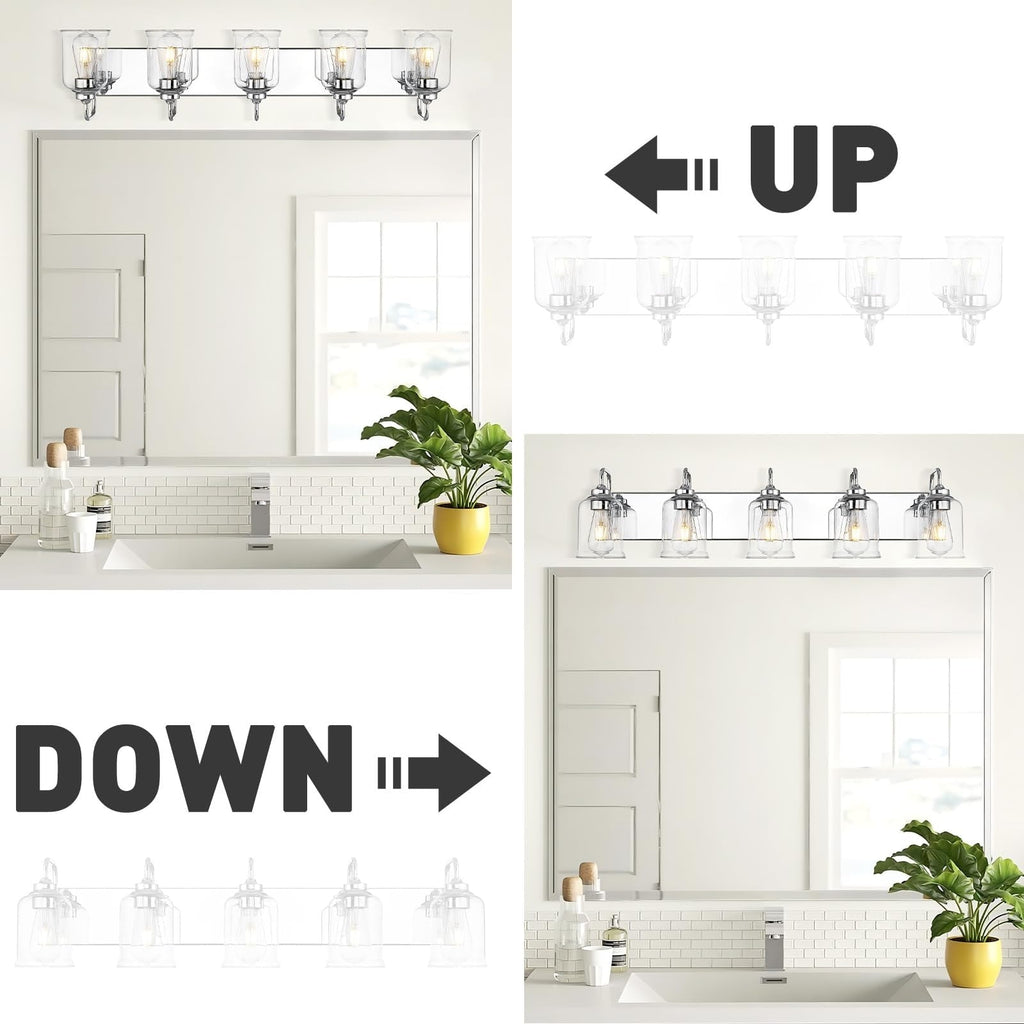 Appliques murales modernes à 3/4/5/6 lumières au-dessus du miroir pour salle de bain