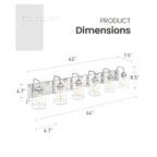 Appliques murales modernes à 3/4/5/6 lumières au-dessus du miroir pour salle de bain