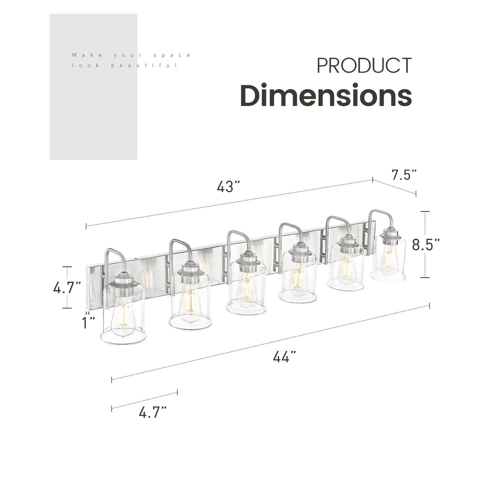 Appliques murales modernes à 3/4/5/6 lumières au-dessus du miroir pour salle de bain