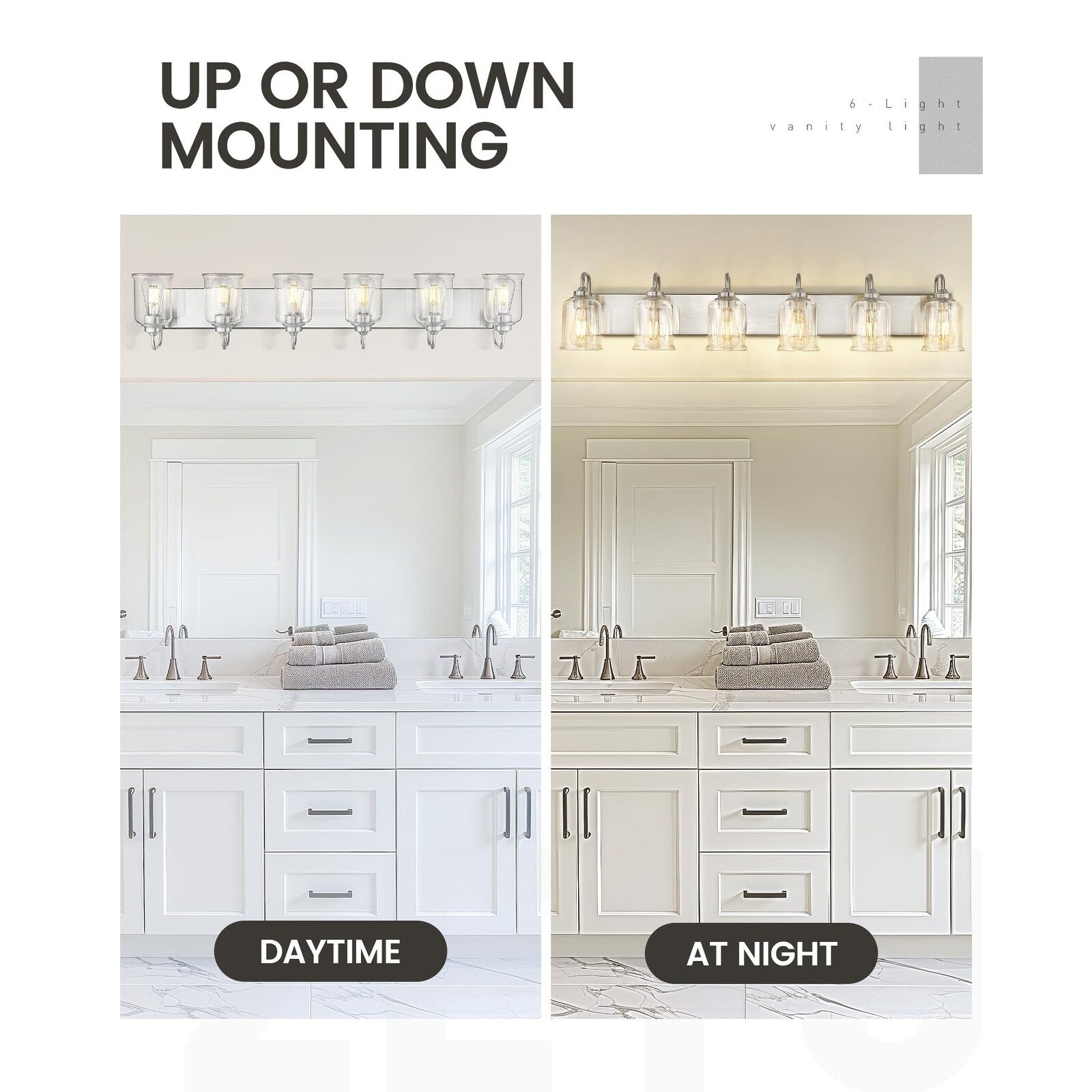 Appliques murales modernes à 3/4/5/6 lumières au-dessus du miroir pour salle de bain