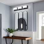 Applique murale LED moderne pour salle de bain, 3/4/5 lumières, noir mat, à intensité variable.