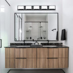 Applique murale LED moderne pour salle de bain, 3/4/5 lumières, noir mat, à intensité variable.