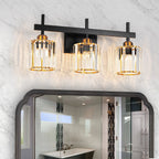 Applique murale moderne à 3/4/5 lumières en cristal, à intensité variable, au-dessus du miroir de salle de bain