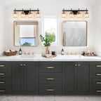 Applique murale moderne à 3/4/5 lumières en cristal, à intensité variable, au-dessus du miroir de salle de bain