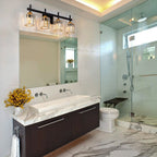 Applique murale moderne à 3/4/5 lumières en cristal, à intensité variable, au-dessus du miroir de salle de bain