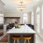 Plafonniers semi-encastrés à 3 lumières en cristal pour salon et couloir