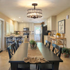 Plafonniers semi-encastrés à 3 lumières en cristal pour salon et couloir