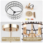 Plafonniers semi-encastrés à 3 lumières en cristal pour salon et couloir