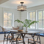 Plafonniers semi-encastrés à 3 lumières en cristal pour salon et couloir