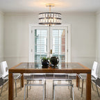 Plafonniers semi-encastrés à 3 lumières en cristal pour salon et couloir