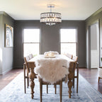 Plafonniers semi-encastrés à 3 lumières en cristal pour salon et couloir