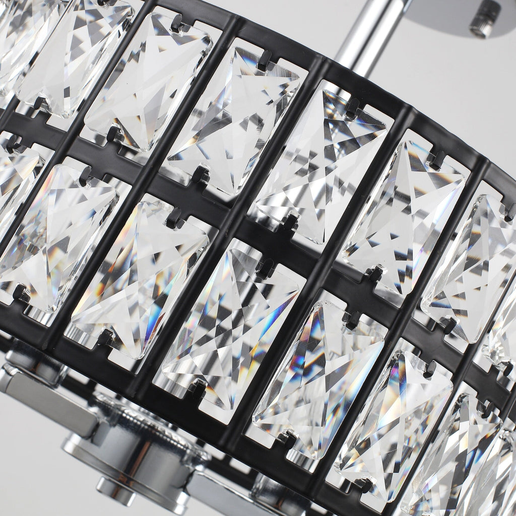 Plafonniers semi-encastrés à 3 lumières en cristal pour salon et couloir