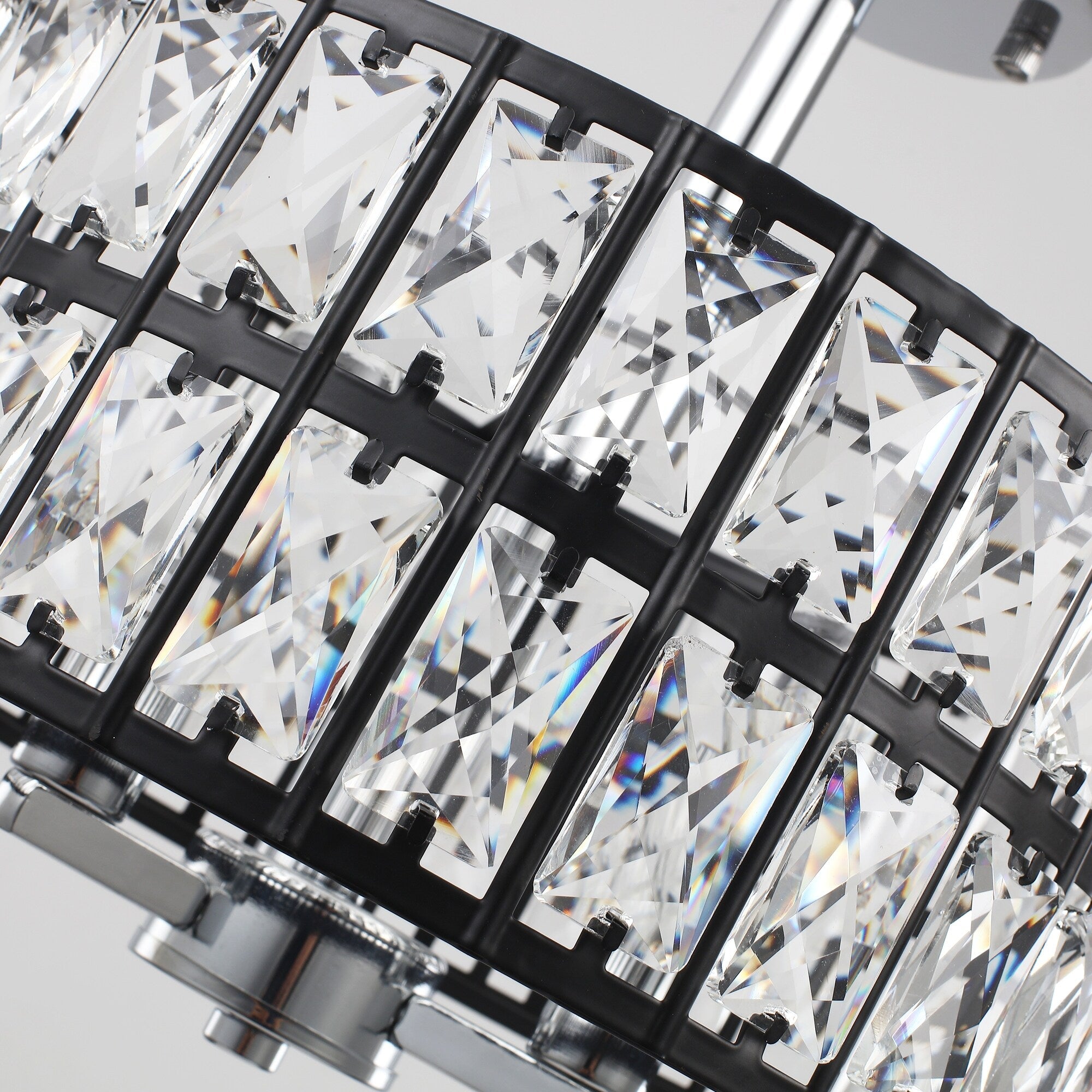 Plafonniers semi-encastrés à 3 lumières en cristal pour salon et couloir