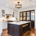 Plafonniers semi-encastrés à 3 lumières en cristal pour salon et couloir