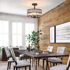 Plafonniers semi-encastrés à 3 lumières en cristal pour salon et couloir