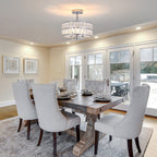 Plafonniers semi-encastrés à 3 lumières en cristal pour salon et couloir