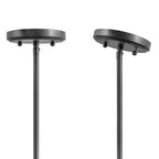 Suspension linéaire en métal rétro style ferme à 3 lumières, type dôme, idéale pour îlot de cuisine.