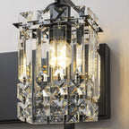 Applique murale en cristal à 3 lumières pour miroir de salle de bain moderne et glamour